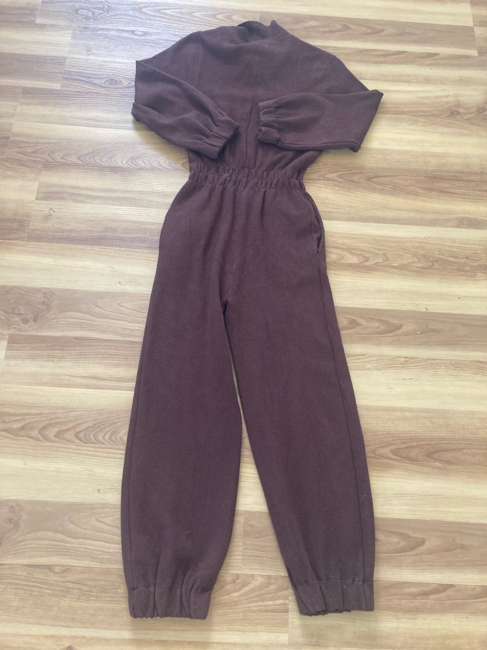 Zara Chocolate Brown Zip-Front Jumpsuit - Picture 5 of 5